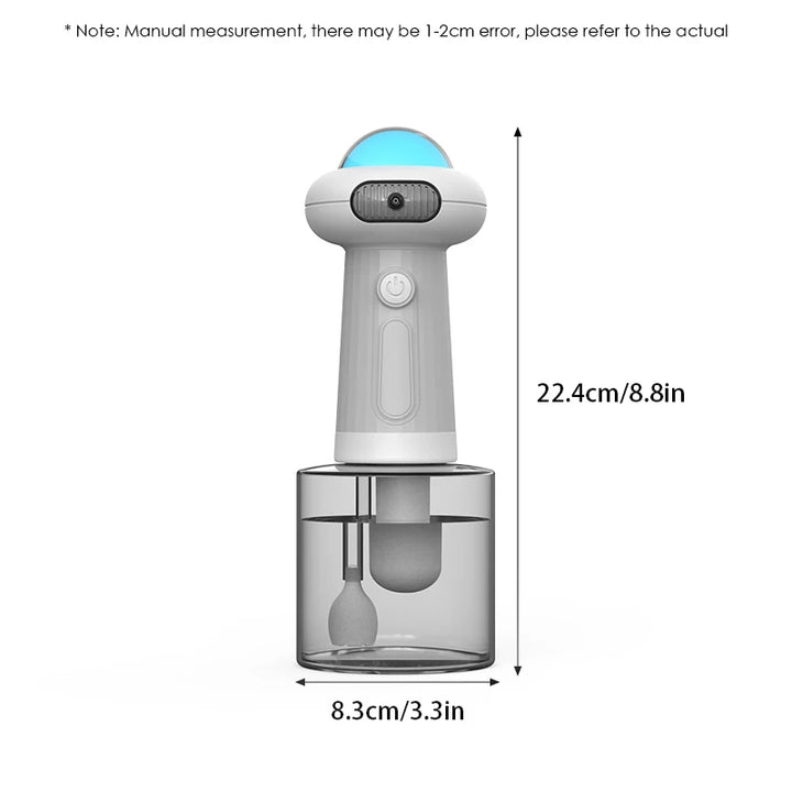 Distributeur de mousse automatique pour animaux forme OVNI "BubbleZen"