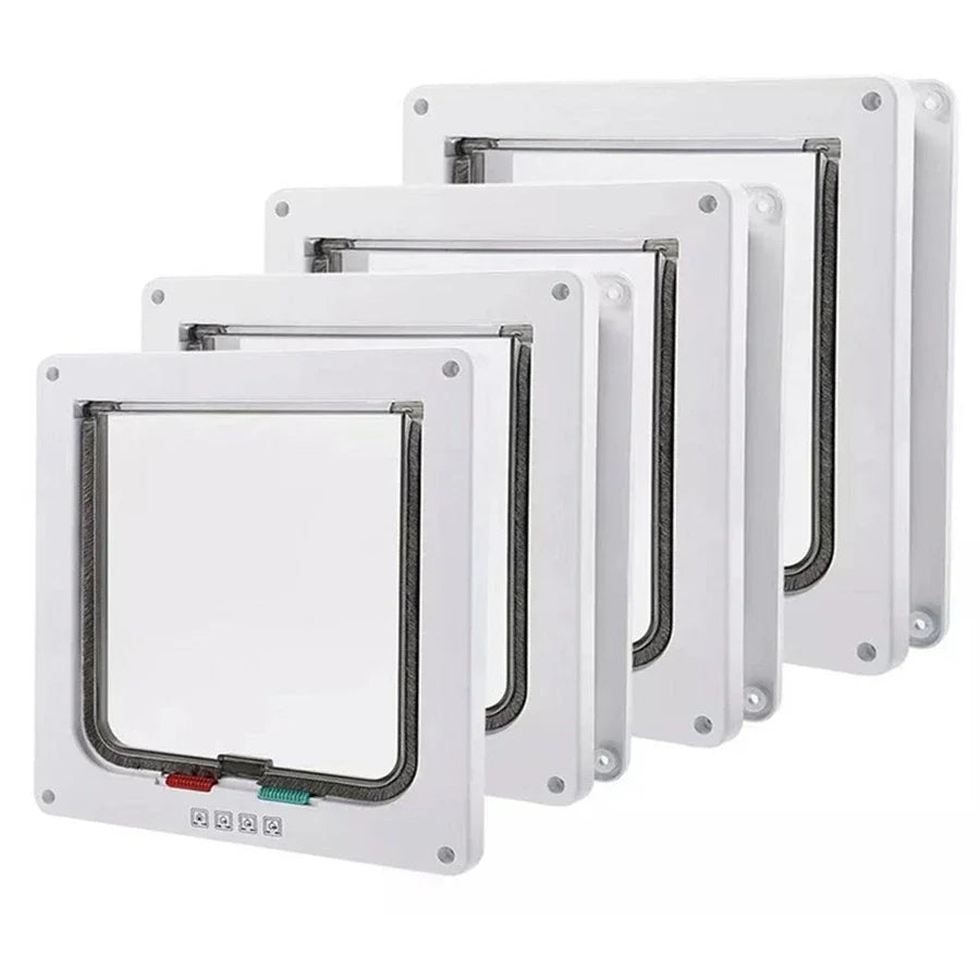 Lot de 4 chatières blanches, en plastique, avec mécanisme de verrouillage facile.