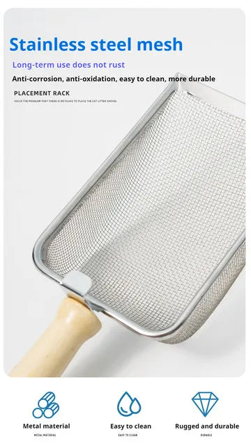 Pelle à litière métallique anti-adhérence – Modèle "SteelClean"