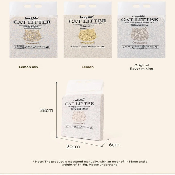 Litière Tofu Parfum Pêche – Modèle "SoftTofu Peach 6L"