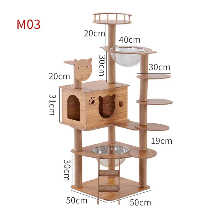 Natural wooden and designer cat tree - "CatForest"