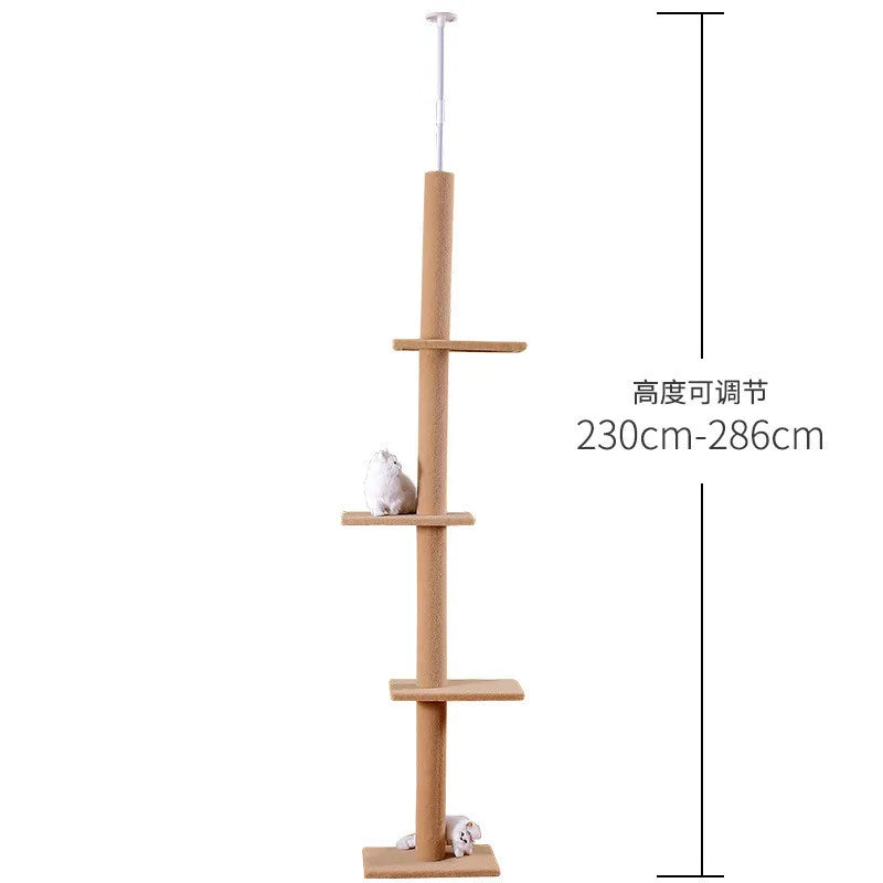 Maine Coon Cat Tree Adjustable from Floor to Ceiling - Model: "SkyTower"