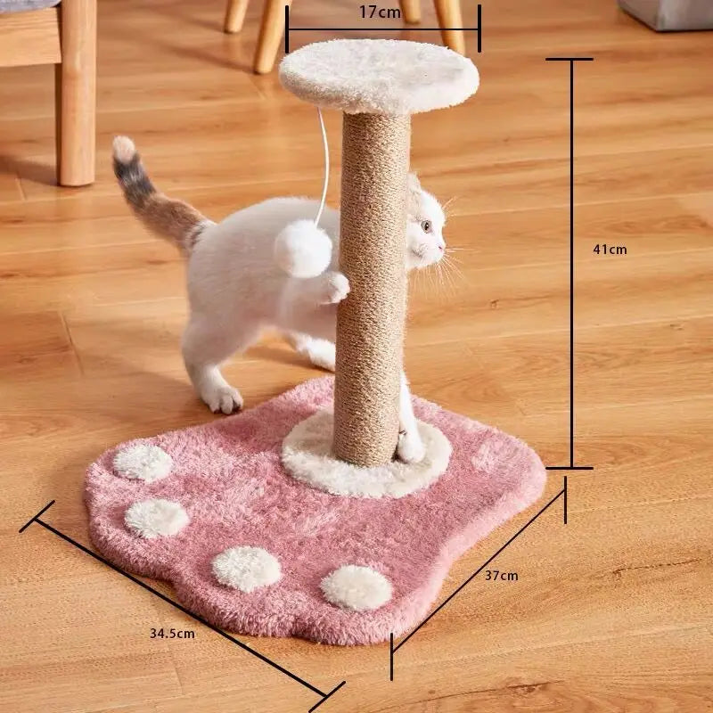 PawMaster Sisal-Kratzbaum mit hängendem Spielzeug