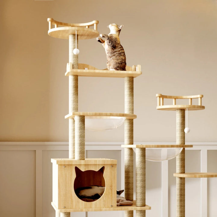 XXL cat tree - White wood - XL - Le Royaume Miaou