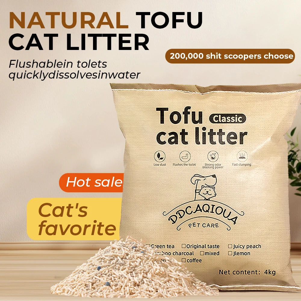 Litière Tofu Agglomérante Rapide – Modèle "EcoClump FastClean"