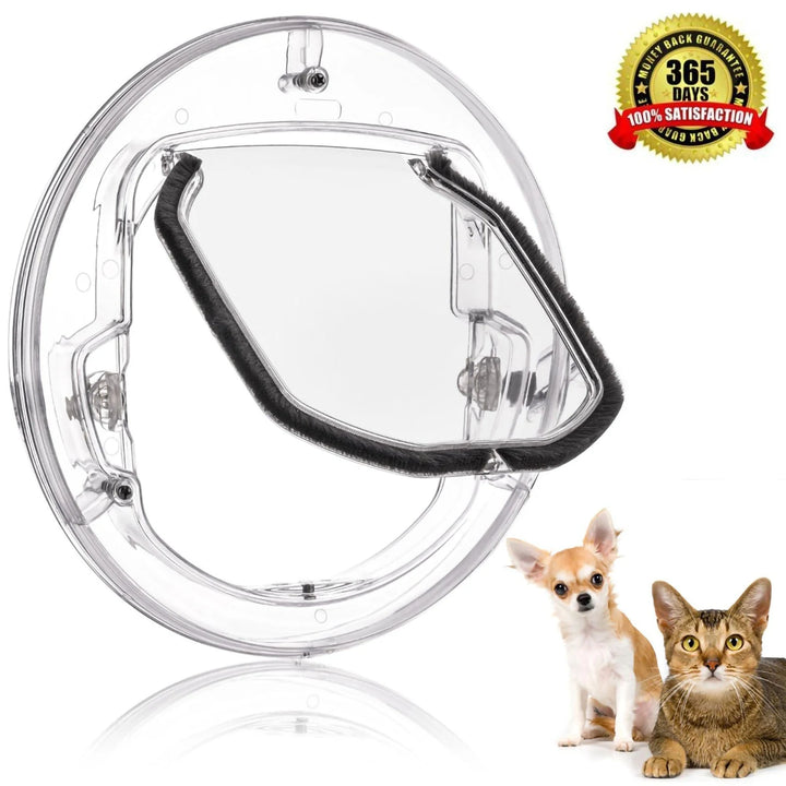 Col de protection transparent pour animaux, avec brosse noire, adapté aux chiens et aux chats.