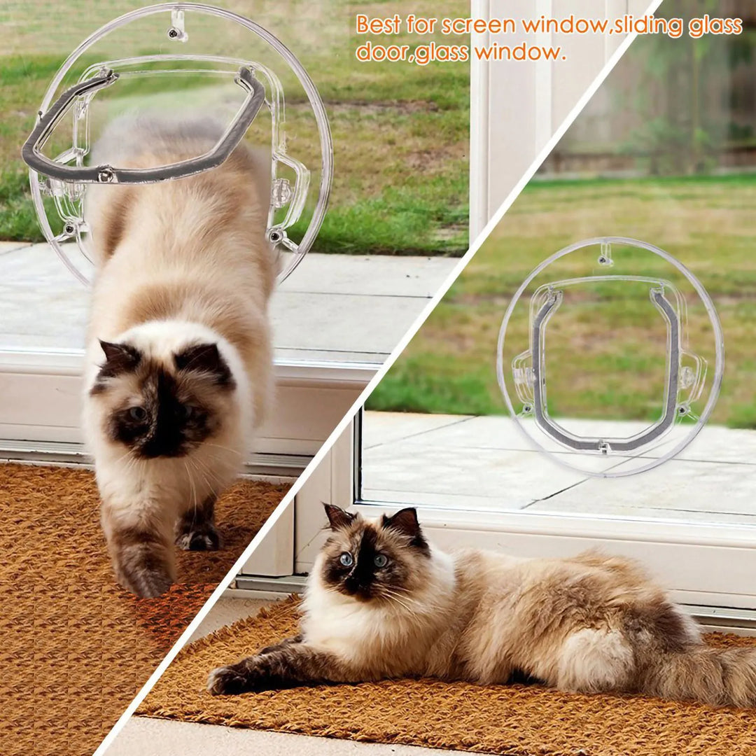 Niche pour chat en plastique transparent, idéale pour fenêtres et portes coulissantes.