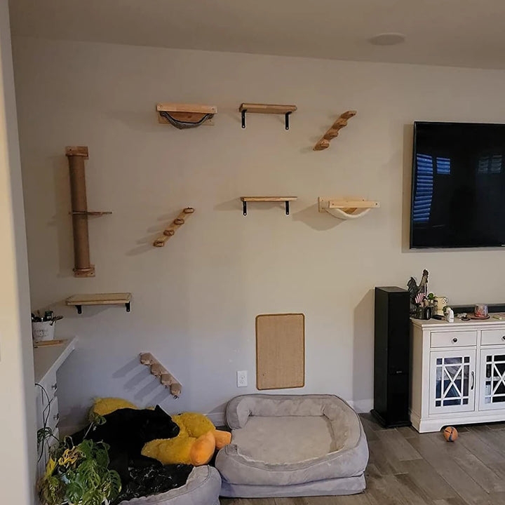 Wall-mounted cat tree - Wood, Hammock, ladder - NidMurale