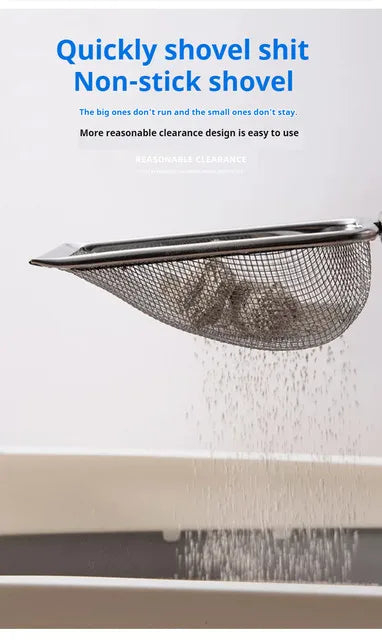 Pelle à litière métallique anti-adhérence – Modèle "SteelClean"