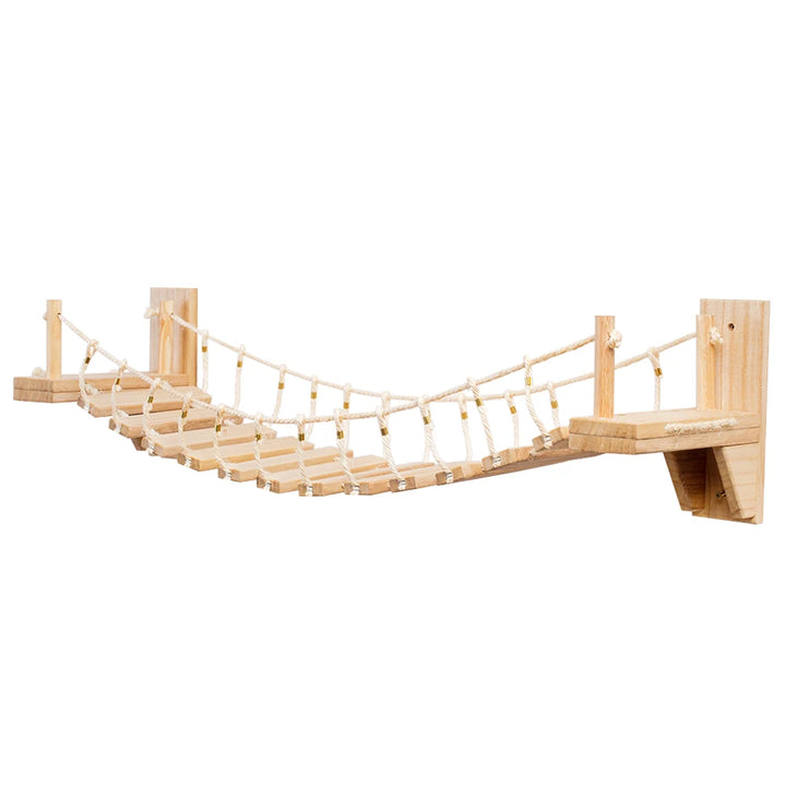 Wandmontierter Kratzbaum - Holzhängebrücke - PontFélin