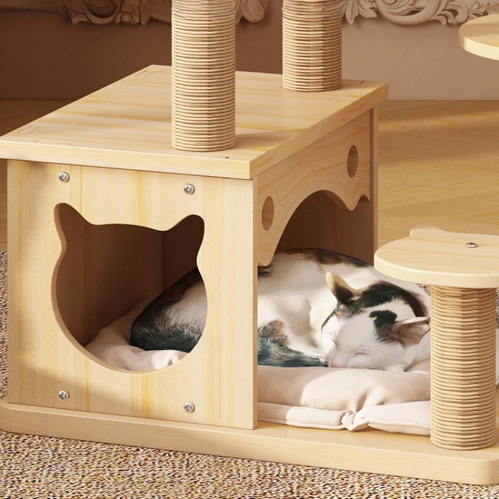 XXL cat tree - White wood - XL - Le Royaume Miaou