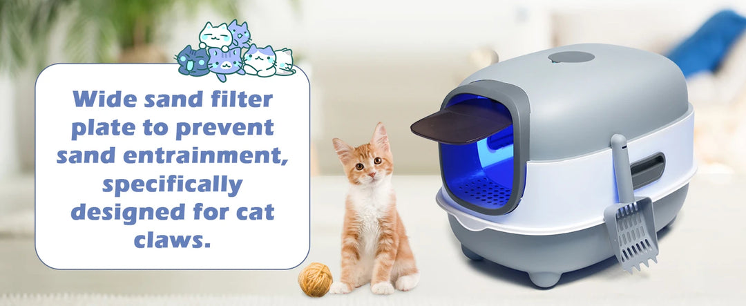 Bac à litière fermé avec UV rechargeable – Modèle "PureBox UV Plus"