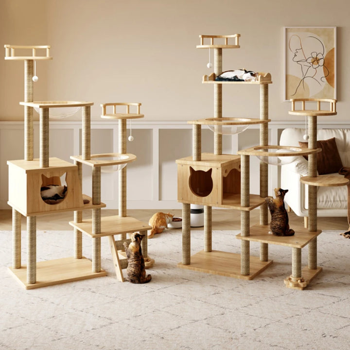 XXL cat tree - White wood - XL - Le Royaume Miaou