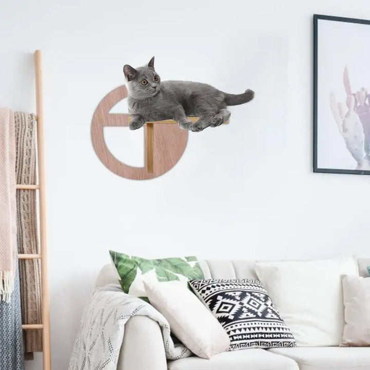 Designer Wooden Wall-Mounted Cat Tree - Escalopati Model