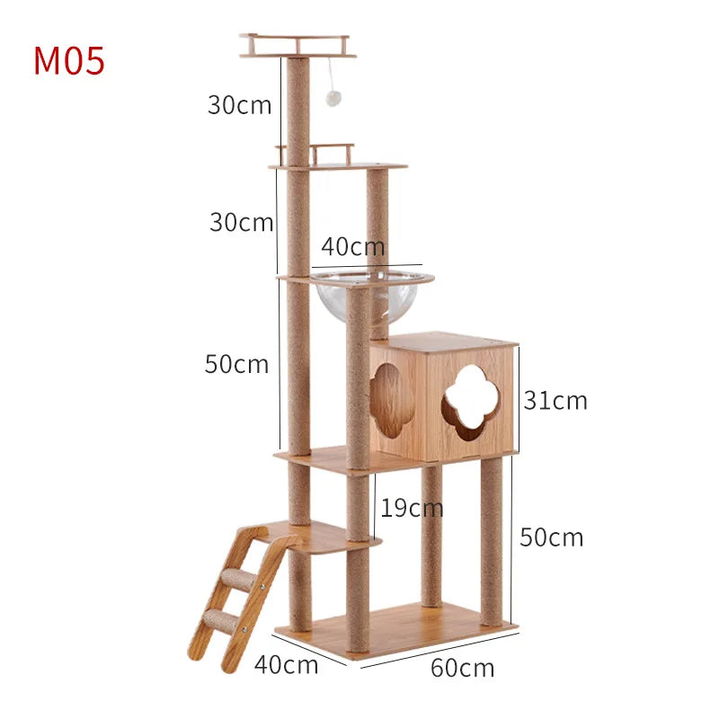 Natural wooden and designer cat tree - "CatForest"
