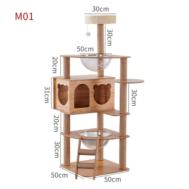 Natural wooden and designer cat tree - "CatForest"