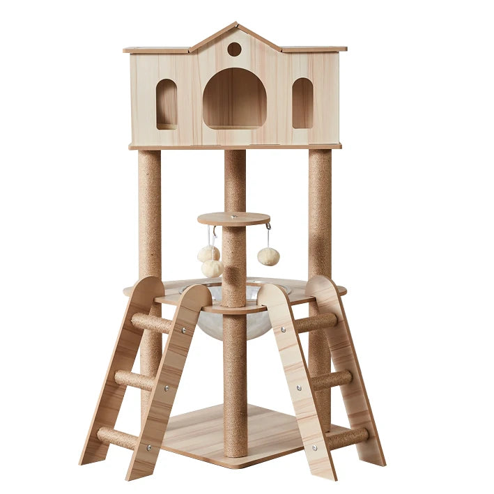 Katzenbaumhütte aus Holz – Modell „CabaneCat“