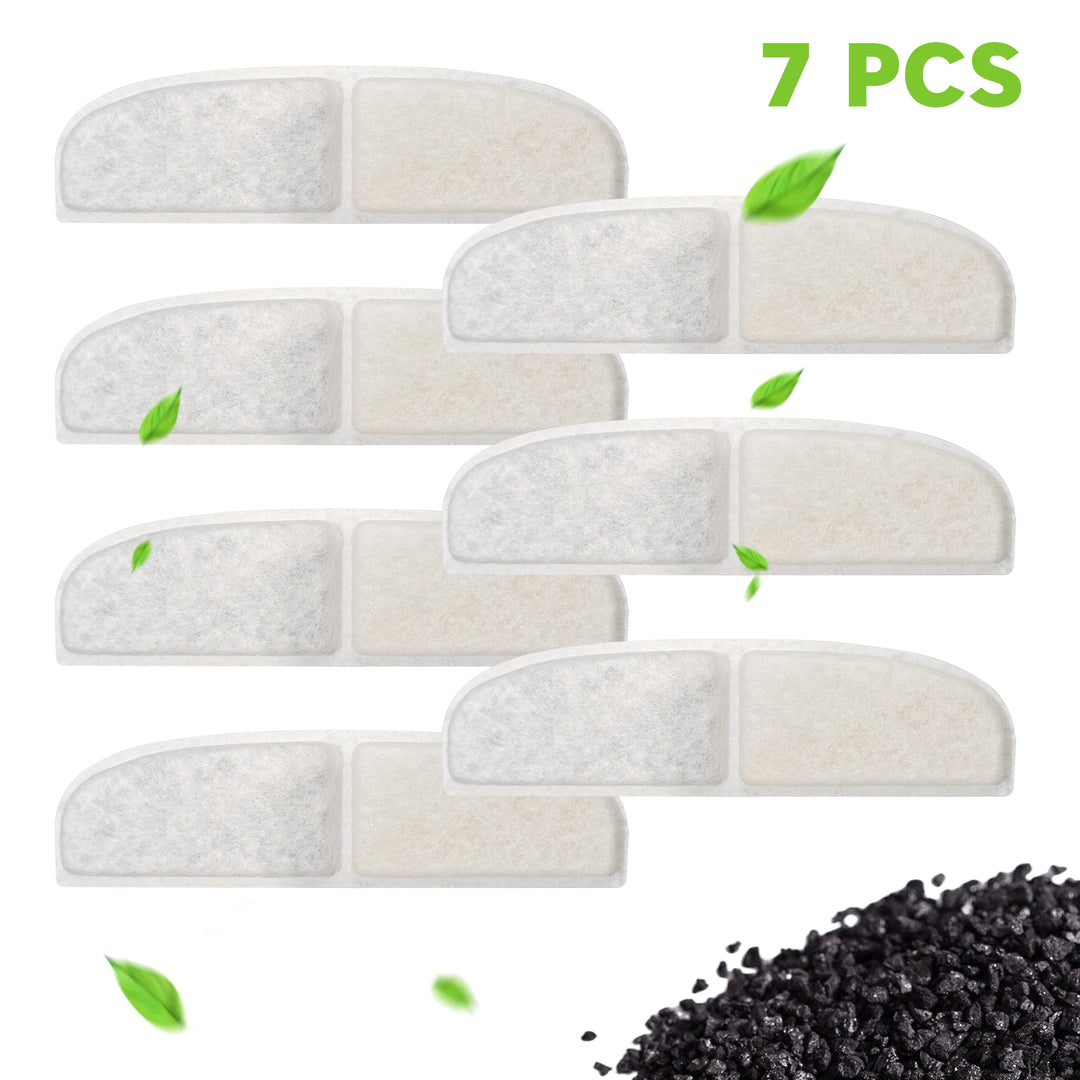 Set de 7 pièces de filtres en polyester blanc, pour purification de l'air et fraîcheur naturelle.