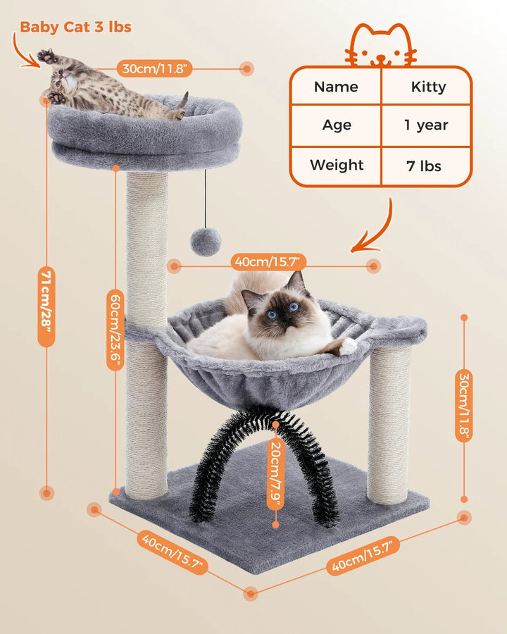 Comfortable Cat Tree with Hammock - "Kiki" Model