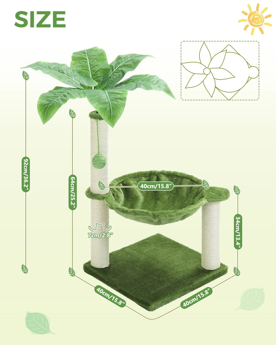 Comfortable Cat Tree with Hammock - "Kiki" Model