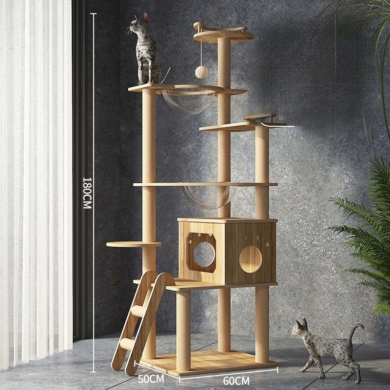 Natürlicher Holz- und Designer-Kratzbaum - „CatForest“