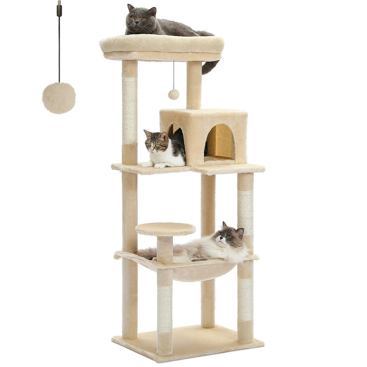 Modern cat tree with condo and perch - Model: "MajesticTower"