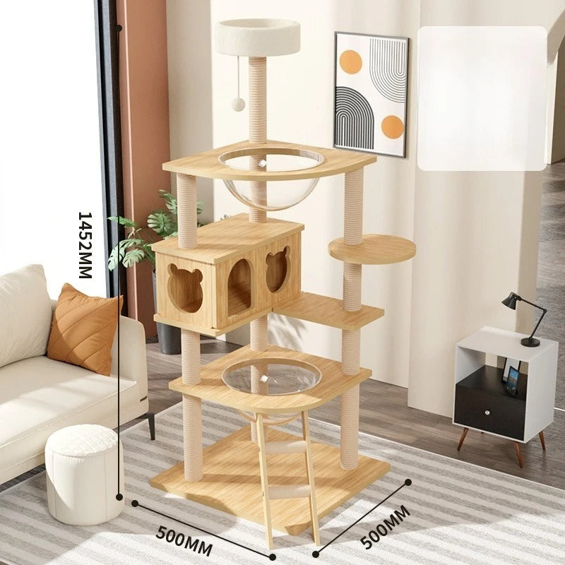 Natürlicher Holz- und Designer-Kratzbaum - „CatForest“