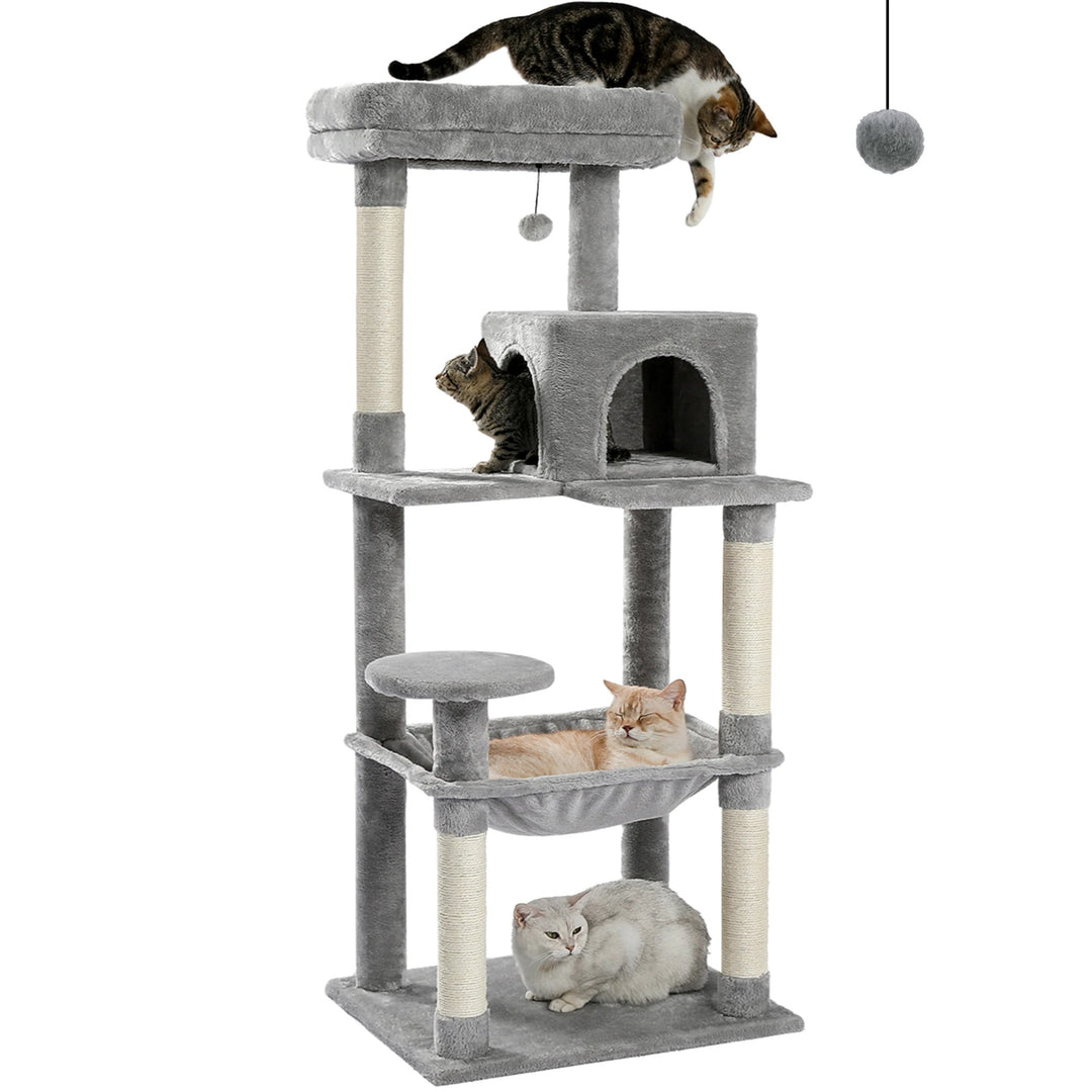 Modern cat tree with condo and perch - Model: "MajesticTower"