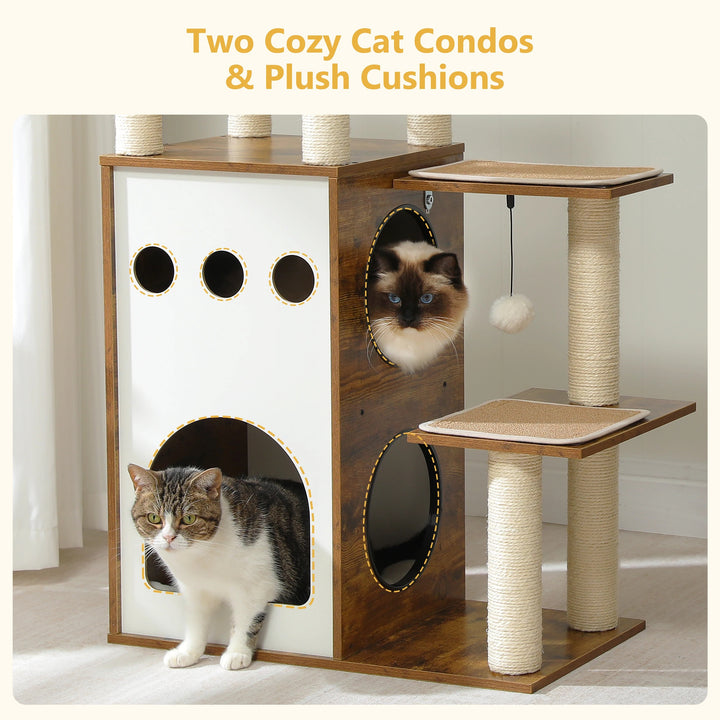 Designer-Kratzbaum aus Holz – Modell CozyCondos