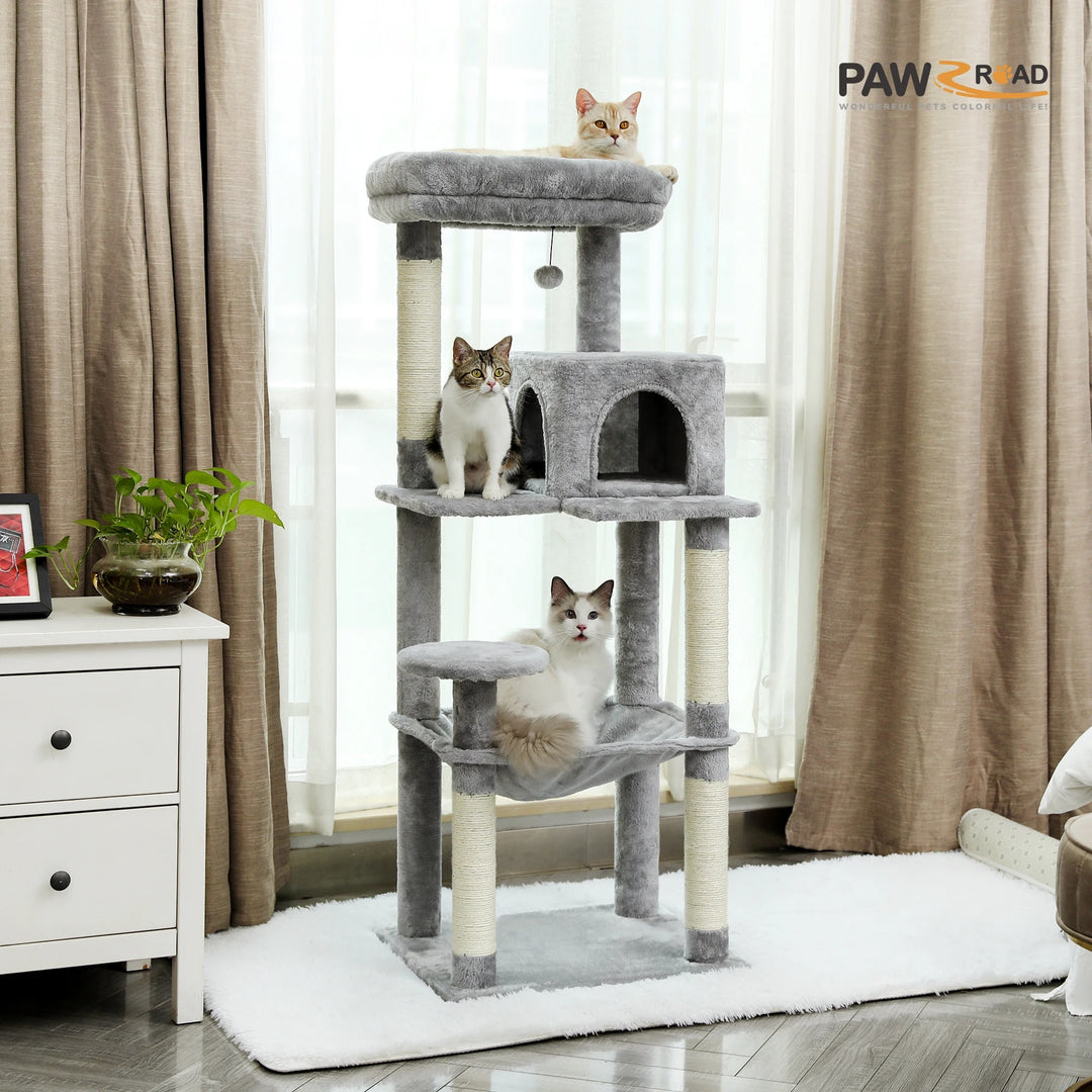 Modern cat tree with condo and perch - Model: "MajesticTower"
