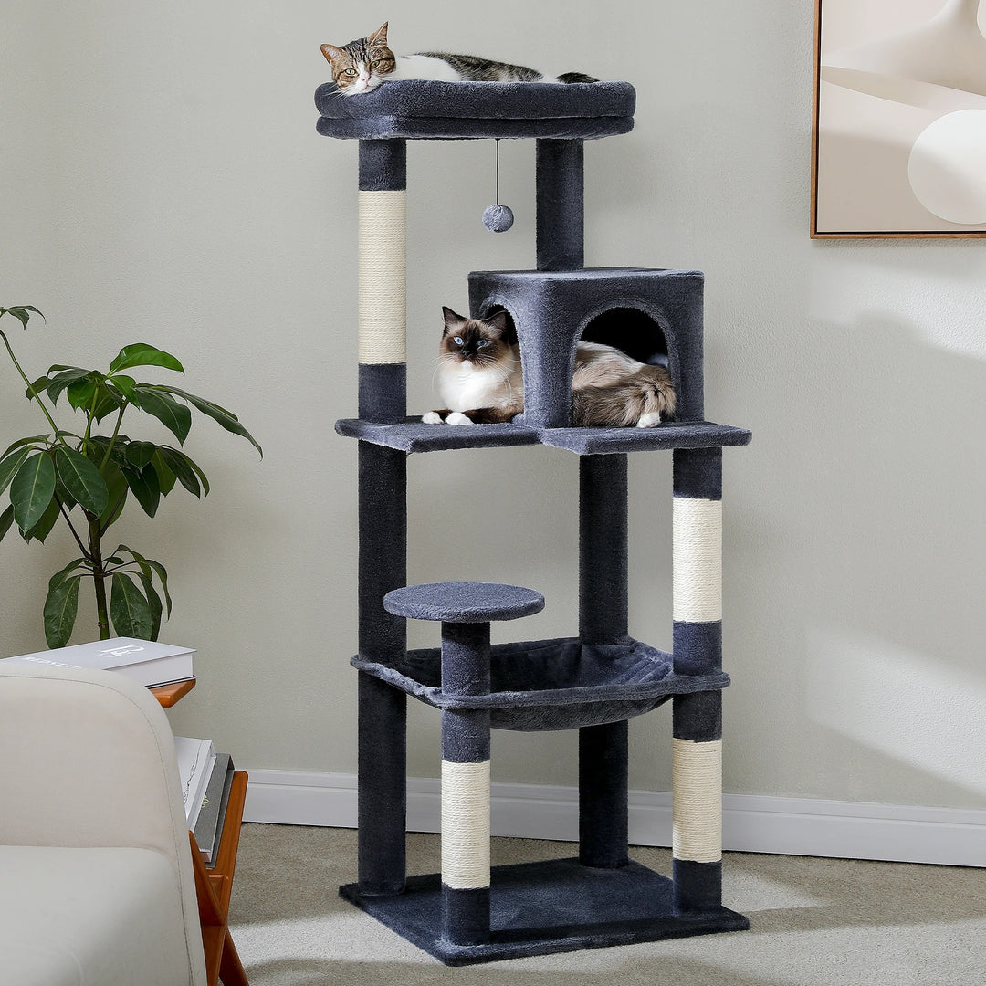 Modern cat tree with condo and perch - Model: "MajesticTower"
