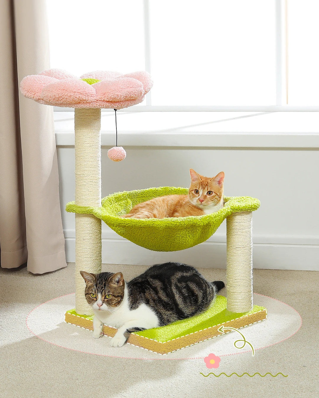 Comfortable Cat Tree with Hammock - "Kiki" Model