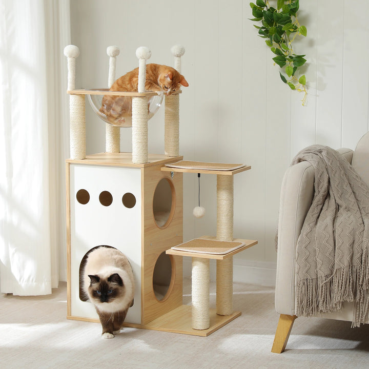 Designer-Kratzbaum aus Holz – Modell CozyCondos