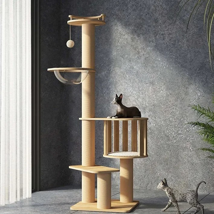 Natürlicher Holz- und Designer-Kratzbaum - „CatForest“