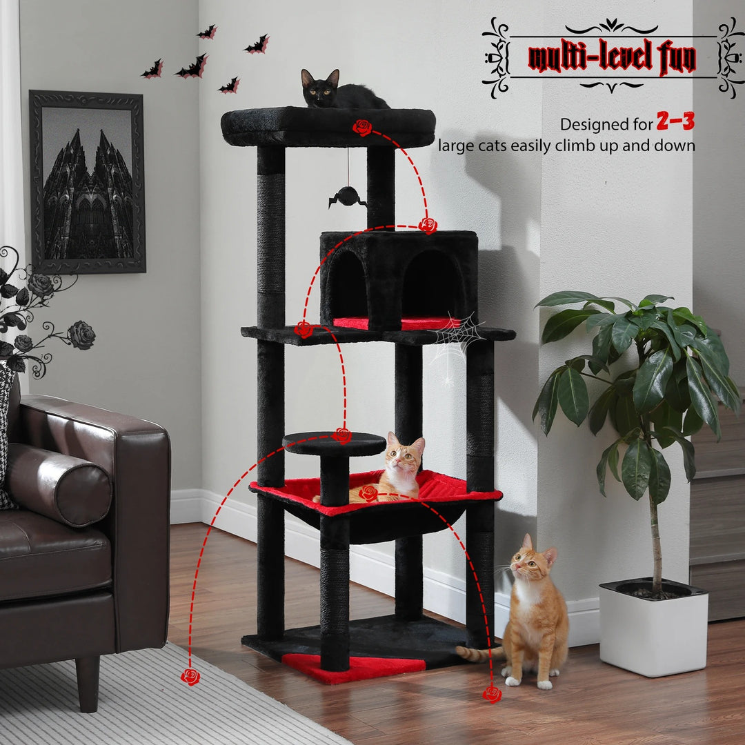 Modern cat tree with condo and perch - Model: "MajesticTower"