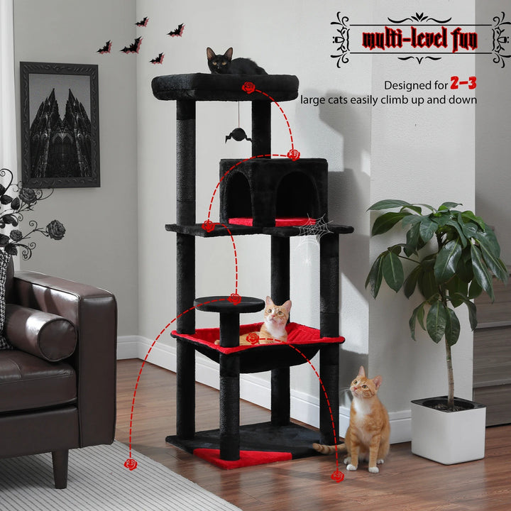 Modern cat tree with condo and perch - Model: "MajesticTower"