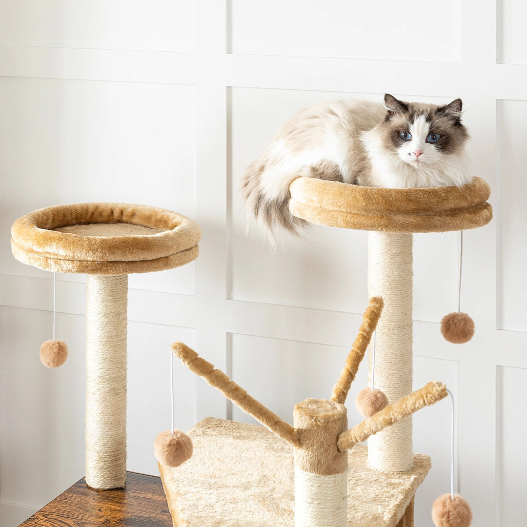 Designer Wooden Cat Tree with Litter Box - LuxeNest Model 