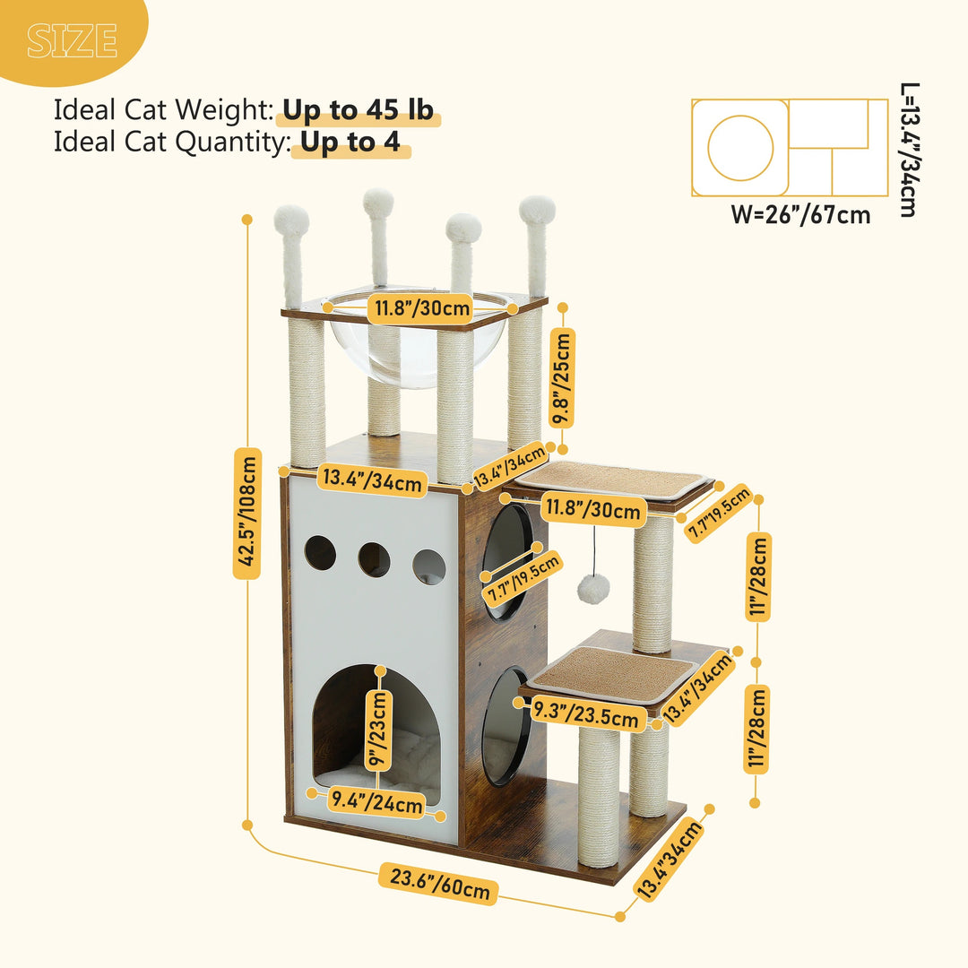 Designer-Kratzbaum aus Holz – Modell CozyCondos