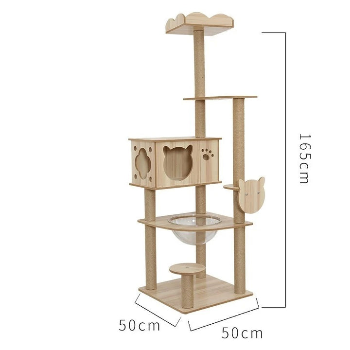 Wooden Cat Tree Cabin - "CabaneCat" Model