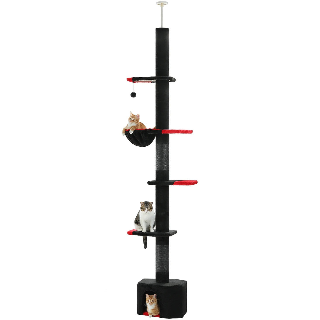Maine Coon Cat Tree Adjustable from Floor to Ceiling - Model: "SkyTower"