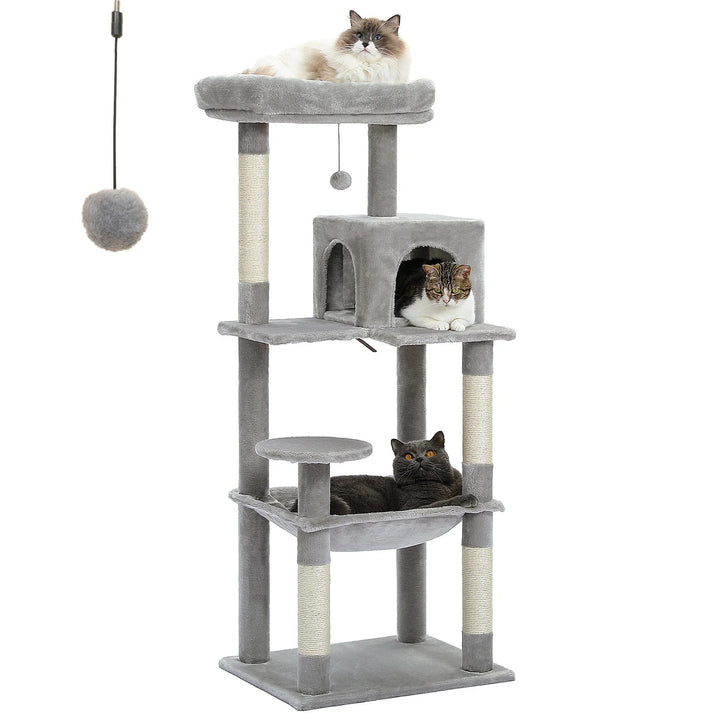 Modern cat tree with condo and perch - Model: "MajesticTower"