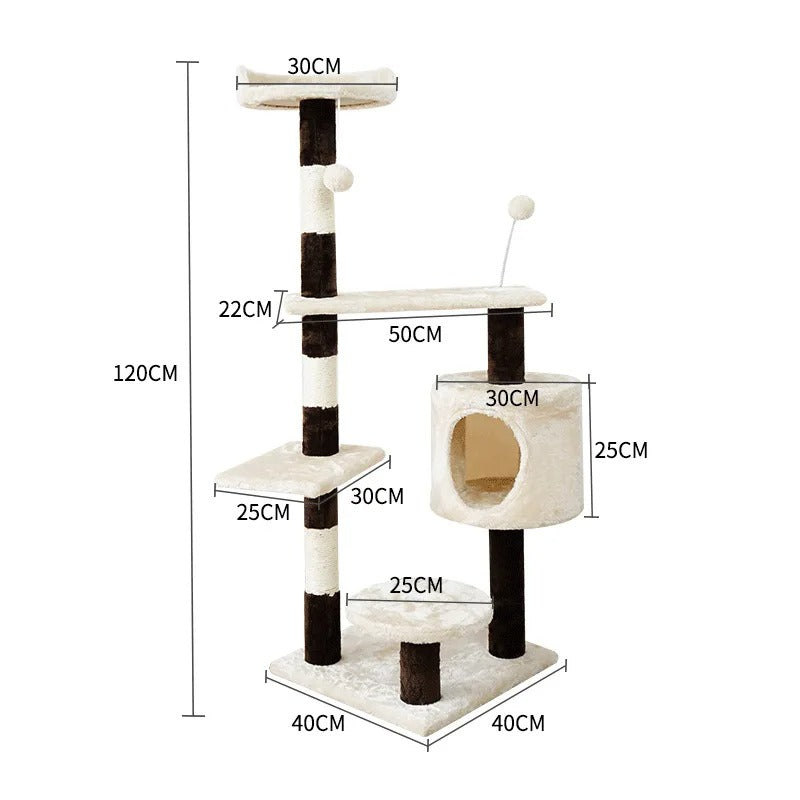 Designer-Kratzbaum mit Katzentoilette - Modell: „FélinLuxe“