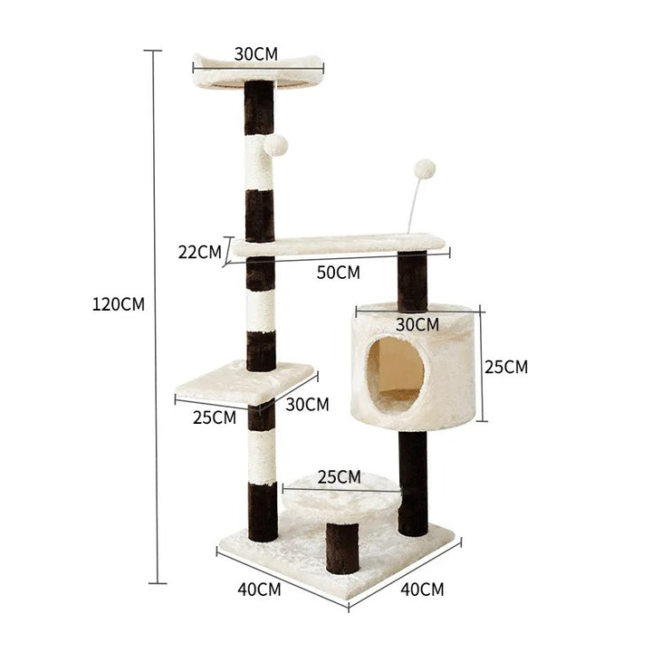 Designer-Kratzbaum mit Katzentoilette - Modell: „FélinLuxe“