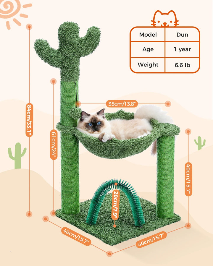 Comfortable Cat Tree with Hammock - "Kiki" Model