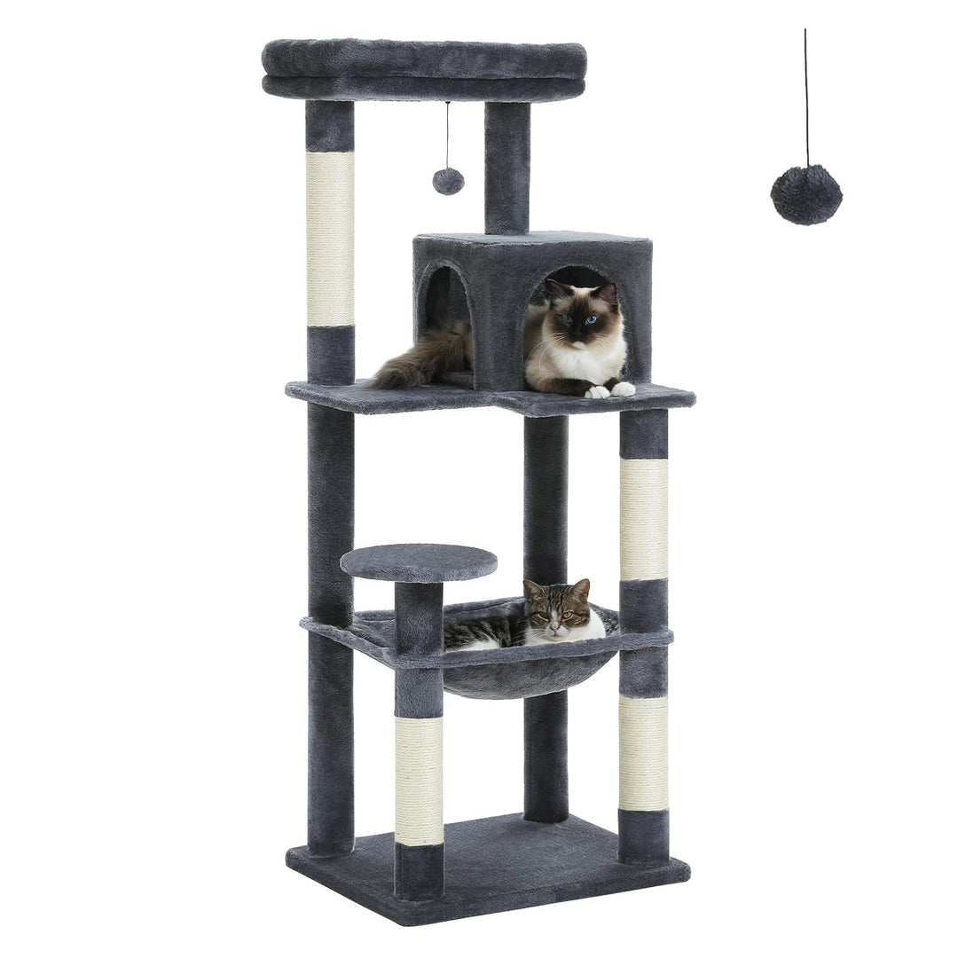 Modern cat tree with condo and perch - Model: "MajesticTower"